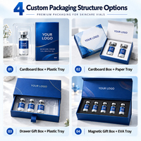 Boîte d'emballage magnétique pour flacon de peptide de 10 ml avec logo personnalisé, boîte en papier rigide recyclable, aimant pour flacons de peptide, boîtes cadeaux