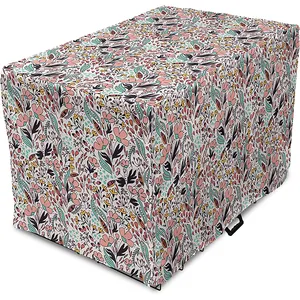 Custom Color Outdoor Waterproof Wire Dog Crate Cover 36 Inch Large Flower Dog Kennel Cover