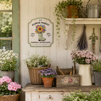 Plaque en métal vintage style marché aux fleurs local, rustique, pour jardin, boutique, ferme, porche, décoration murale