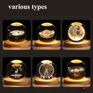<span class=keywords><strong>Lampe</strong></span> en cristal <span class=keywords><strong>de</strong></span> style moderne, veilleuse <span class=keywords><strong>galaxie</strong></span> planétaire rougeoyante, décoration <span class=keywords><strong>de</strong></span> <span class=keywords><strong>chevet</strong></span>, cadeau avec boule <span class=keywords><strong>de</strong></span> cristal pour la décoration intérieure - Product Image 3