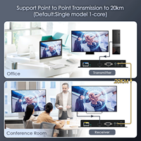 Ekstensi HDMI ke serat optik, 20KM 4K60fps Mode tunggal 1 core HDMI KVM Extender melalui serat