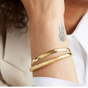 Gelang Berlapis Emas Elegan 925 Perak Murni Berlian Beraspal Tanda Zodiak Manset Bangle untuk Wanita - Product Image 3