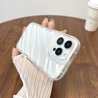 Coque de téléphone en silicone transparente à effet d'ondulation d'eau pour iPhone 16 15 14 13 12 11 Pro Max XR XS 8 Plus Protection antichoc