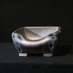 Pot à Bonsaï Zisha Cuit au Bois, Carré Irrégulier, Fait Main, Style Antique par Zou Hangyu - Product Image 3