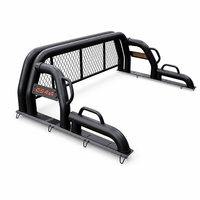 Barre de protection tout-terrain pour benne de pick-up avec support intégré pour barre lumineuse de toit et grille de protection pour vitre arrière