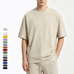 T-shirt DTG personalizzata di lusso con spalle scese, 100% cotone, oversize, vintage, da uomo, in cotone pesante - Product Image 1