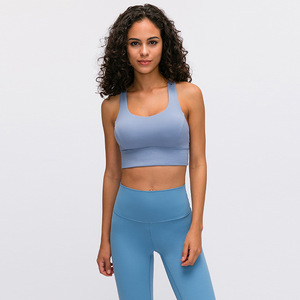 定制标志私人标签2件防抖十字蝴蝶背部运动文胸女性顶级健身 - Product Image 4