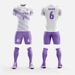 Customization Soccer Wear <b>Set</b> Black Purple Gradient Breathable Comfortable Football Uniform with Personalized - Product Image 5