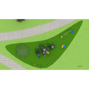 Ensemble de jeux de plein air de luxe - Toboggan, lumières, jeux, pont suspendu, ASTM EN71, tuyau galvanisé et LLDPE, OEM Pirate Ship Park Play - Product Image 4