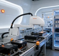 Bras robotique SCARA KUKA KR 6 R700 Z200-2 haute précision, 4 axes, 6 kg, répétabilité de 0,02 mm, pour préhension/placement, entraînement servo-électrique, IP20