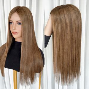 Perruque en cheveux humains avec dentelle frontale, brun moyen # Perruque Lace Frontal SBB - Product Image 1