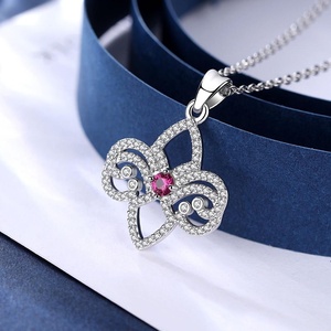 925 en argent sterling zircon cubique rose iris <span class=keywords><strong>Fleur</strong></span> <span class=keywords><strong>Fleur</strong></span> <span class=keywords><strong>De</strong></span> <span class=keywords><strong>Lys</strong></span> collier pendentif - Product Image 2