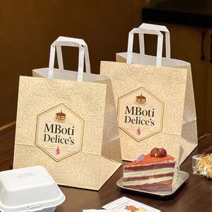 Sacs d'emballage alimentaire biodégradables en papier kraft jetables personnalisés et écologiques pour le pain, les gâteaux et les aliments - Product Image 3