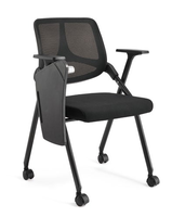 Chaises de salle de conférence pliables avec accoudoir pour tablette, sièges de bureau avec bureau rabattable