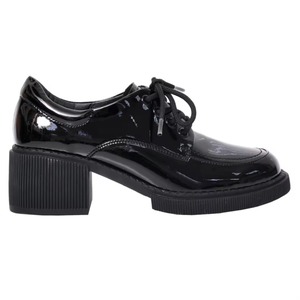 Ann'S Luxury Patent Leather Platform Chunky Heel Black Oxford Dress Women's Loafers <b>Padded</b> Heel Lining Anti-Friction Cushion - Product Image 2