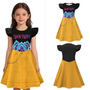 HP Girls' Flowy <b>Skirt</b> Witch Hunter <b>Halloween</b> Costume Dress Children's Clothing 100% Polyester Digital Print - Product Image 3