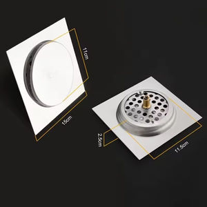 Siphon de sol carré moderne FEIDU pour <span class=keywords><strong>douche</strong></span> et <span class=keywords><strong>baignoire</strong></span>, filtre en acier inoxydable poli de 4 pouces, facile à nettoyer, pour salle de bain - Product Image 3