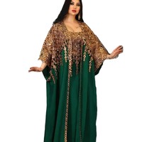 Kaftan marocain à sequins et diamants, Abaya africaine, Robe de soirée musulmane, Caftan, Robe de soirée, Boubou, Robe Djellaba