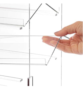Acrylic D&amp;D Factory <strong>Custom</strong> Small <strong>Countertop</strong> <strong>Display</strong> Case W/ 4 Double-Sided Shelves, Locking Door &amp; Rotating Base - Product Image 3