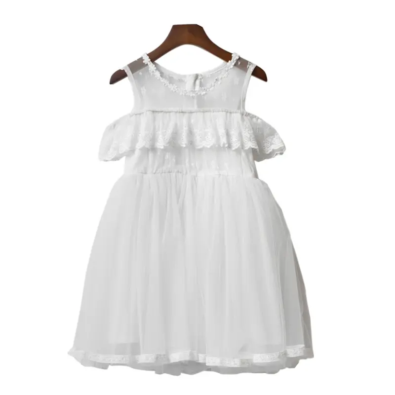 الشركة المصنعة للملابس فساتين قصيرة بيضاء فتاة شابة فستان الأميرة الدانتيل الفتيات للأطفال ارتداء الصين