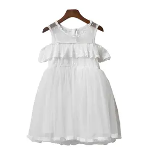 Giyim üreticisi kısa beyaz elbiseler beyaz genç kız dantel prenses elbise kızlar çocuklar için çin giymek