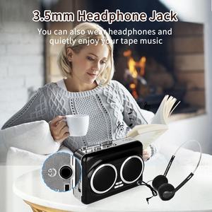 Reproductor de Casetes Retro con Conversión de Casete a <span class=keywords><strong>MP3</strong></span>, Altavoces Dobles con Función de Retroceso Automático, Compatible con Auriculares, Reproductor de Música USB - Product Image 5