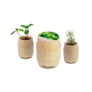 Ensemble de pots de culture écologiques en tourbe Botte Fiore, style baril en bois, pour fleurs et légumes, semis, utilisation intérieure et extérieure, fabriqué en Italie - Product Image 2