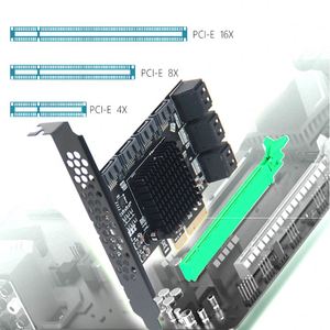 Carte Riser 10 ports PCIE <span class=keywords><strong>SATA</strong></span> contrôleur PCI Express <span class=keywords><strong>SATA</strong></span> carte d'extension PCIE vers SATA3 PCI <span class=keywords><strong>E</strong></span> X1 / X4 <span class=keywords><strong>SATA</strong></span> 3 6Gbps puce ASM - Product Image 5