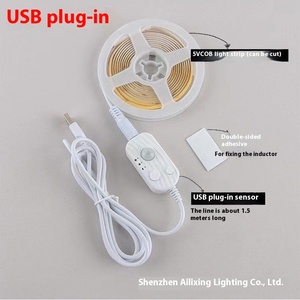 5V COB <strong>LED</strong> RGB Smart <strong>Strip</strong> Lights Self-Adhesive USB Charging <strong>Motion</strong> <strong>Sensor</strong> White PCB Plug-in Battery Box No Wiring Required - Product Image 5