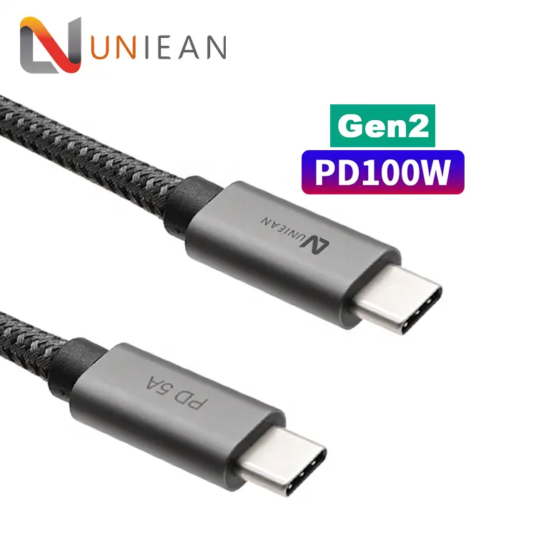 Data Video Transfer Gen2 Charge Cabl Type C to Type C Cable USB Type-C 3A PD Charging Cable