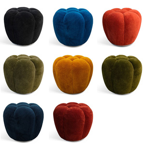 <span class=keywords><strong>Pouf</strong></span> Ottomano Rotondo di Lusso in Schiuma PU e Velluto Stile Francese per Hotel e Soggiorno Sgabello Panchina di Design Moderno - Product Image 2