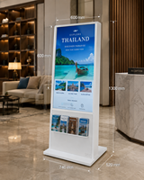 Afficheur publicitaire à écran tactile LCD, taille personnalisable, design résistant aux intempéries, applications intérieures/extérieures, ascenseurs, métros, compatible CMS