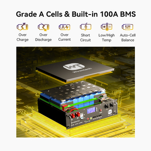 Batería de fosfato de litio de 48 V y 100 Ah de bajo mantenimiento para estación de energía remota, estándar UL9540A, batería para rack de servidor CAN - Product Image 4
