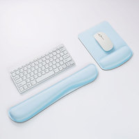 Tapis de souris ergonomique avec repose-poignet, repose-poignet confortable pour clavier, repose-poignet en mousse à mémoire de forme pour clavier d'ordinateur, ensemble de tapis de souris