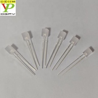 Stock d'usine pas cher prix haute luminosité 557 5x5x7mm rectangle rectangulaire carré rouge diodes led avec lentille diffuse laiteuse longues jambes