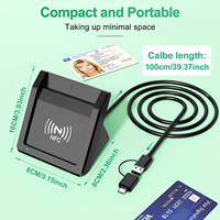 Lecteur de cartes d'accès sans contact NFC Rocketek OEM, lecteur RFID USB 2.0 ISO 7816, lecteur/graveur de cartes à puce