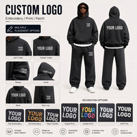 Survêtement homme personnalisé avec logo, sweat à capuche zippé et pantalon cargo multipoches