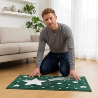 Tapis de bain floqué super doux et luxueux, antidérapant, absorbant, en microfibre, motif étoile filante, marron, pour la maison et l'hôtel, tapis de sol Keep Smile