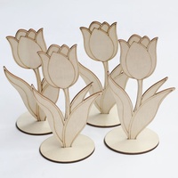 Jouet de décoration de table en bois à colorier soi-même, fleurs à peindre, ornements pour la peinture et la décoration