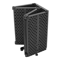 Écran d'isolation acoustique de studio pour microphone, en plastique noir, cinq panneaux, pour enregistrement sur bureau, Rayyu FP-5