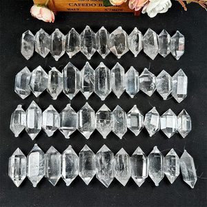 Высокое качество прозрачный кварц DT натуральный камень точка 3-5 см двойные точки для подарка - Product Image 2
