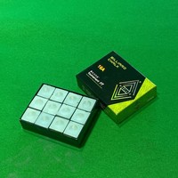 Craie de billard Saellee S9 Big Box, 12 pièces par boîte, craie verte huileuse et sèche pour queue de billard, en stock, vente en gros, logo personnalisé OEM