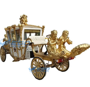 Fabricant de carrosses de mariage électriques dorés de luxe pour chevaux, vente en gros - Product Image 2
