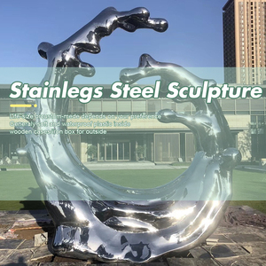 Escultura Abstracta de Estilo Moderno al por Mayor OEM, Estatua de Acero Inoxidable para Exteriores de Tamaño Personalizado para Decoración de Parques y Jardines - Product Image 3