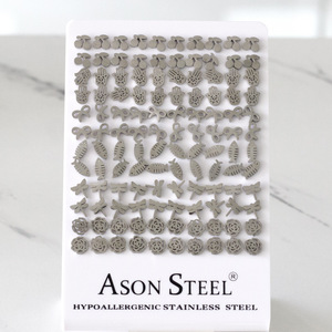 ต่างหูสตั๊ดเหล็กกล้า Ason สีทอง ป้องกันการแพ้ ทำจากสแตนเลส ดีไซน์หลากหลาย เครื่องประดับแฟชั่นสำหรับทุกเพศ - Product Image 4