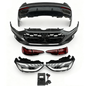 Kit de Carrocería para Audi <span class=keywords><strong>A4</strong></span> S4 B9 2017 2018 2019, Estilo RS4 B9.5 2021-2024, Parachoques Delantero y Trasero, Faros Delanteros, Actualización para <span class=keywords><strong>A4</strong></span> S4 B9 2017-2019 - Product Image 2