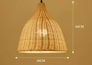 Lámpara Colgante de Bambú Hecha a Mano para Interiores, Lámpara de Techo Contemporánea de Bambú y Ratán Tejida a Mano para Restaurante - Product Image 4