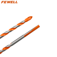 Ensemble de tubes en plastique à tige triangulaire de 6mm, foret en carbure pour verre de carrelage