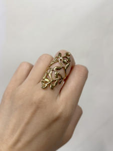 Bague en acier inoxydable Golden YHL R18, toucher luxueux, réglable pour un ajustement confortable - Product Image 2