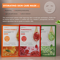 Masque facial hydratant au collagène en gros d'usine d'origine, logo personnalisé, masque facial en feuille de fruits naturel pour blanchir la peau pour femmes